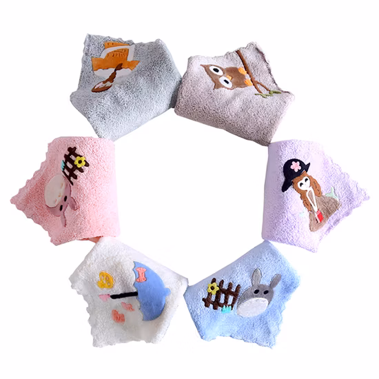Vente en gros Gant de toilette bébé jacquard en molleton de corail
