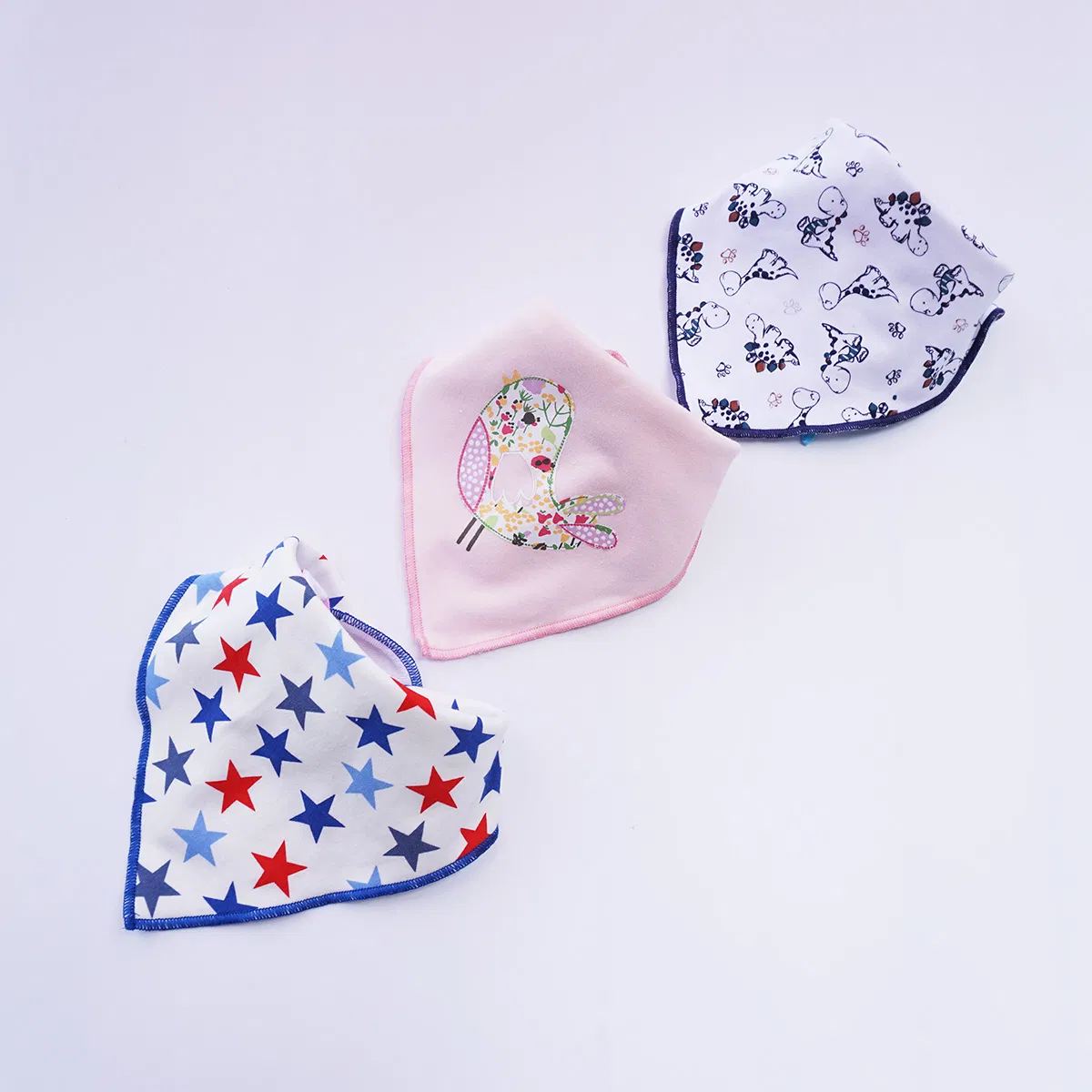 Bavoirs réglables en gros de mousseline de coton de Triangle fait sur commande promotionnel de bébé
