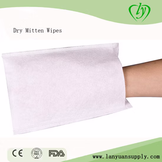 La mitaine Spunlace à lingettes sèches jetables essuie le gant Molton non tissé
