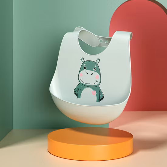 Bavoirs en silicone pour bébé, matériau imperméable à sublimation avec logo personnalisé